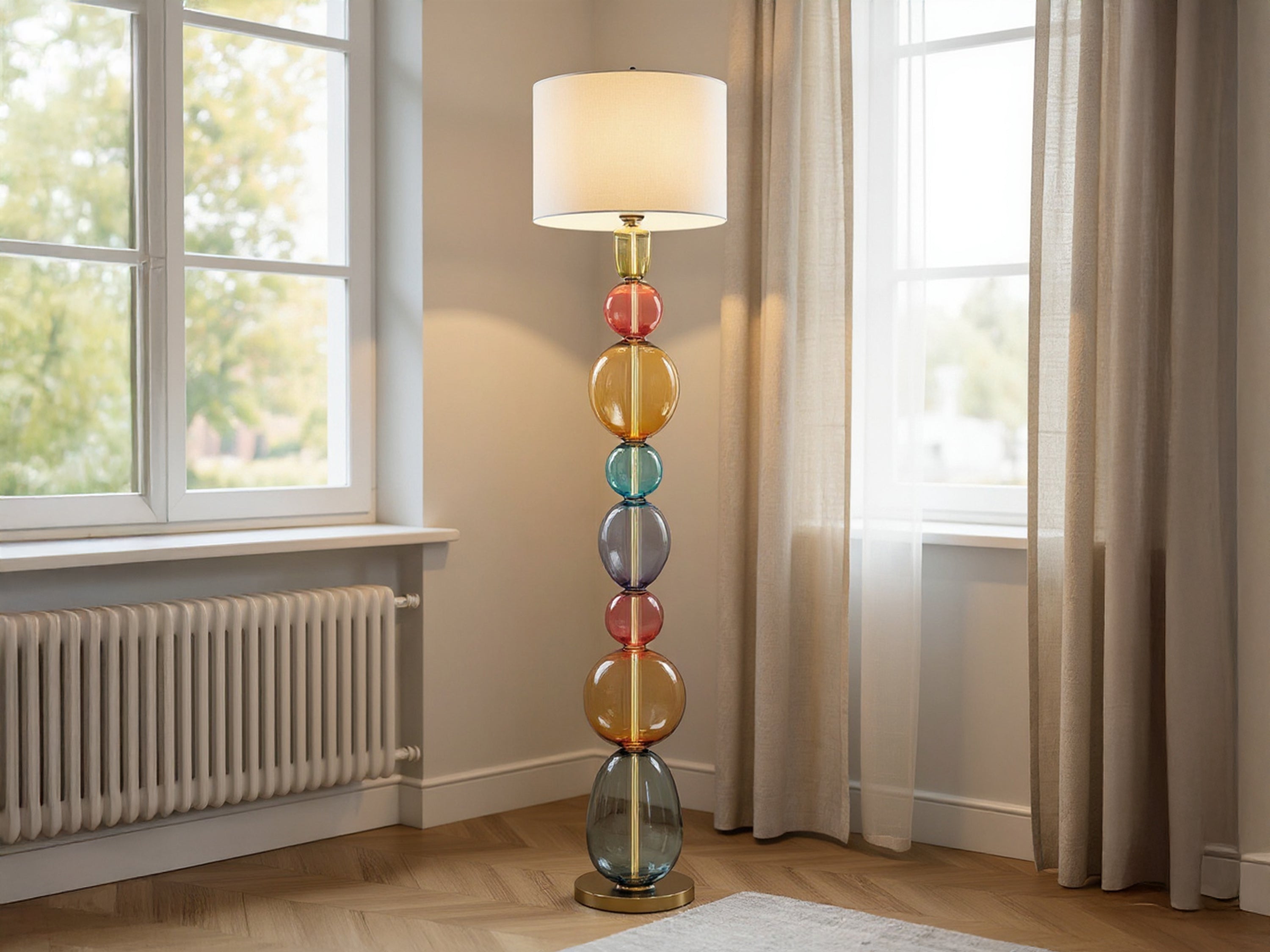 Handcrafted Modern Glass Floor Lamp